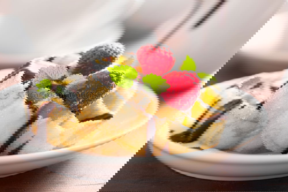 Similar – Image, Stock Photo Breakfast belgian with waffles with ice cream