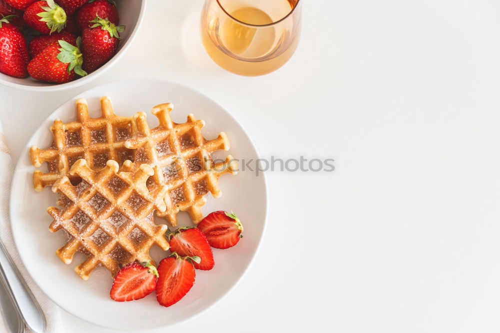 Similar – Image, Stock Photo Breakfast belgian with waffles with ice cream