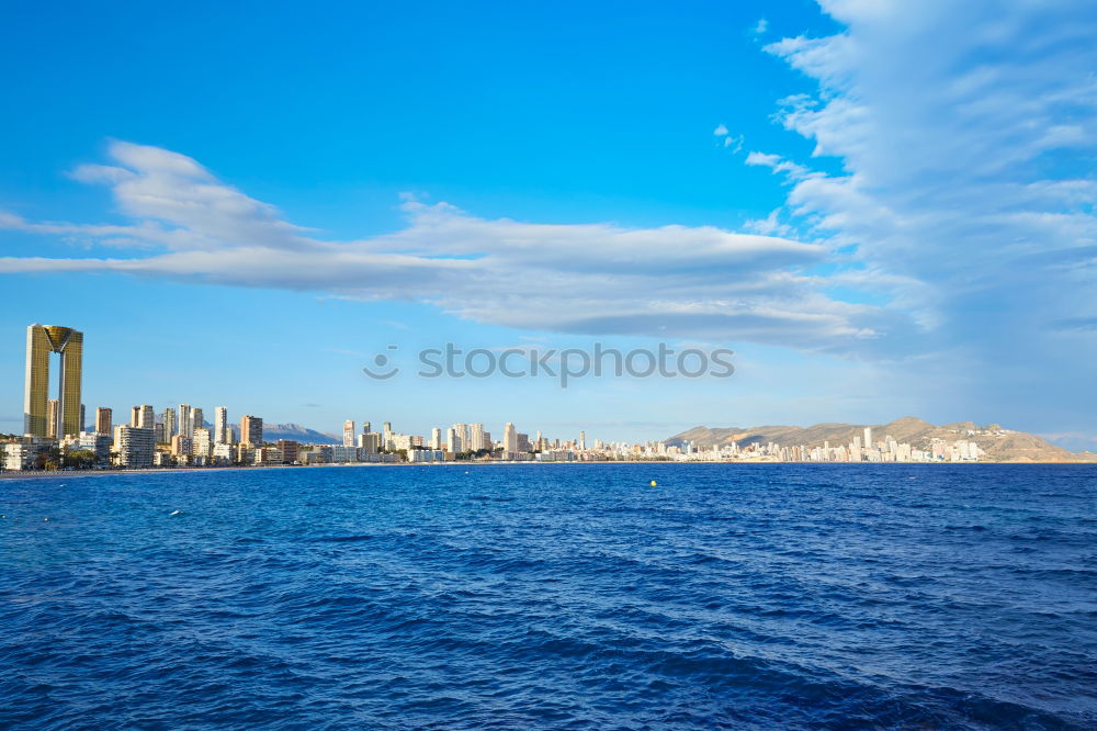 Skyline and spray at the Malecon in Havana