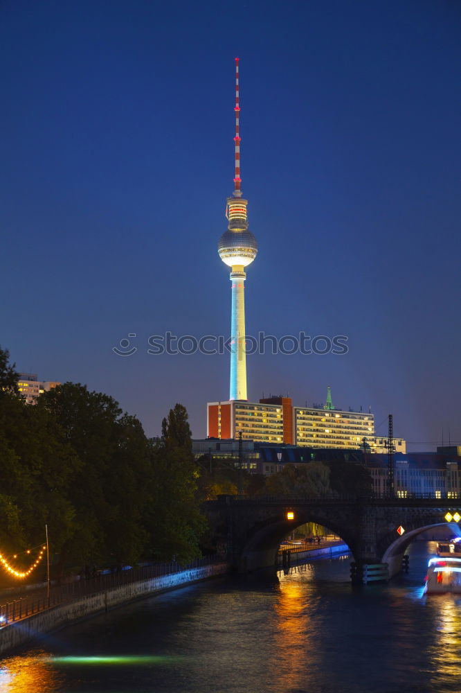 Similar – Düsseldorf evening skyline