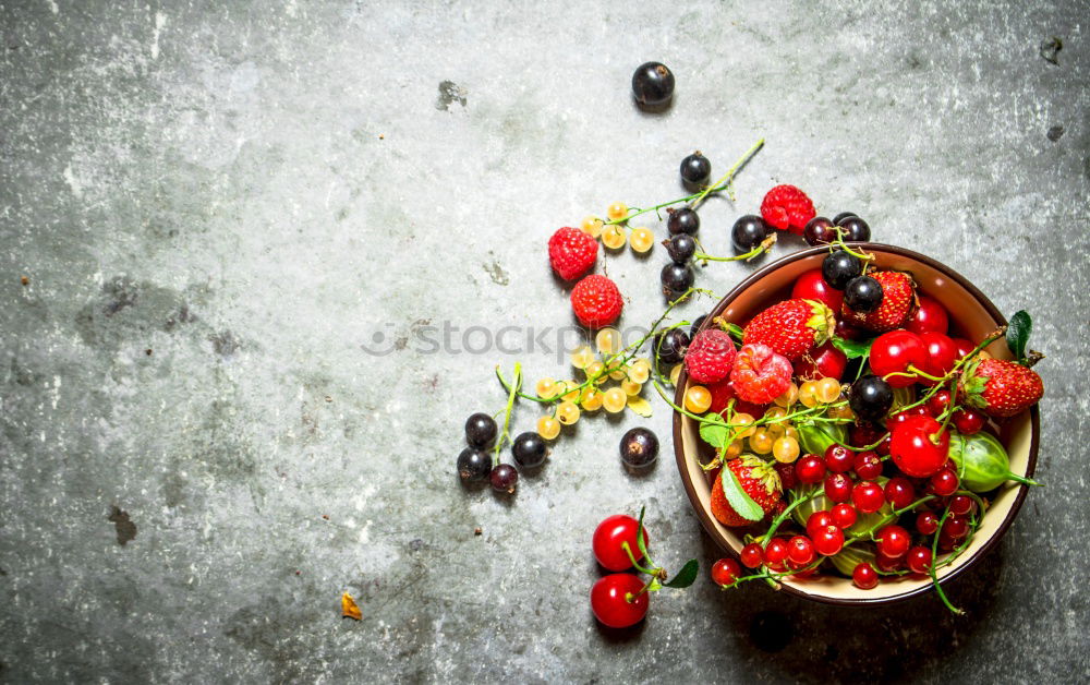 Similar – Background for recipes with different berries and cooking spoons