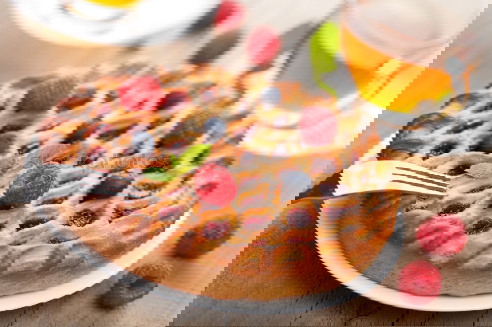 Similar – Image, Stock Photo Breakfast belgian with waffles with ice cream