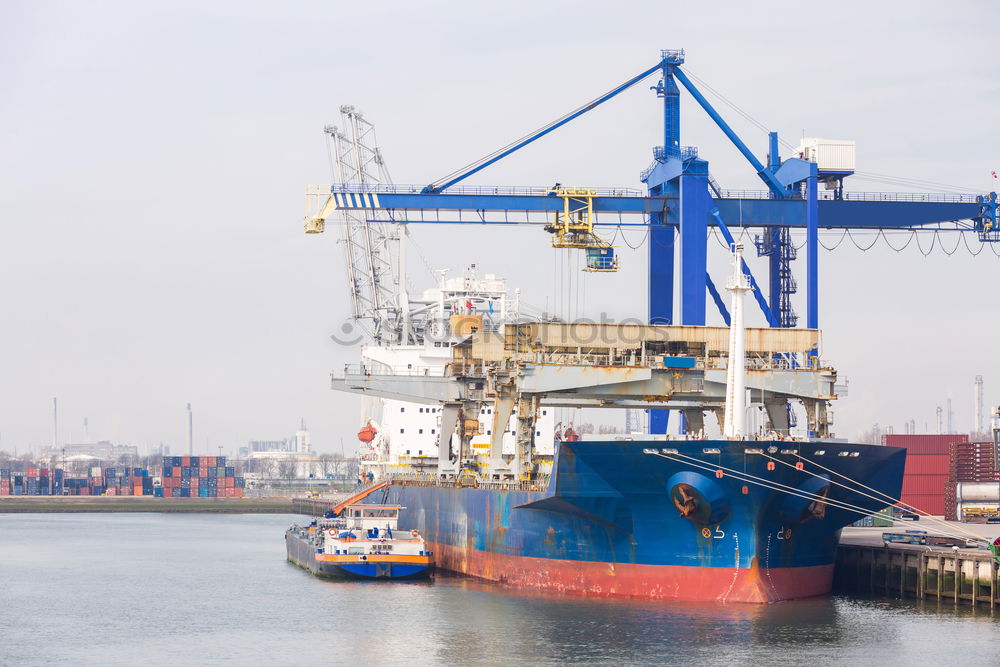 Similar – Ships in the container port of Hamburg