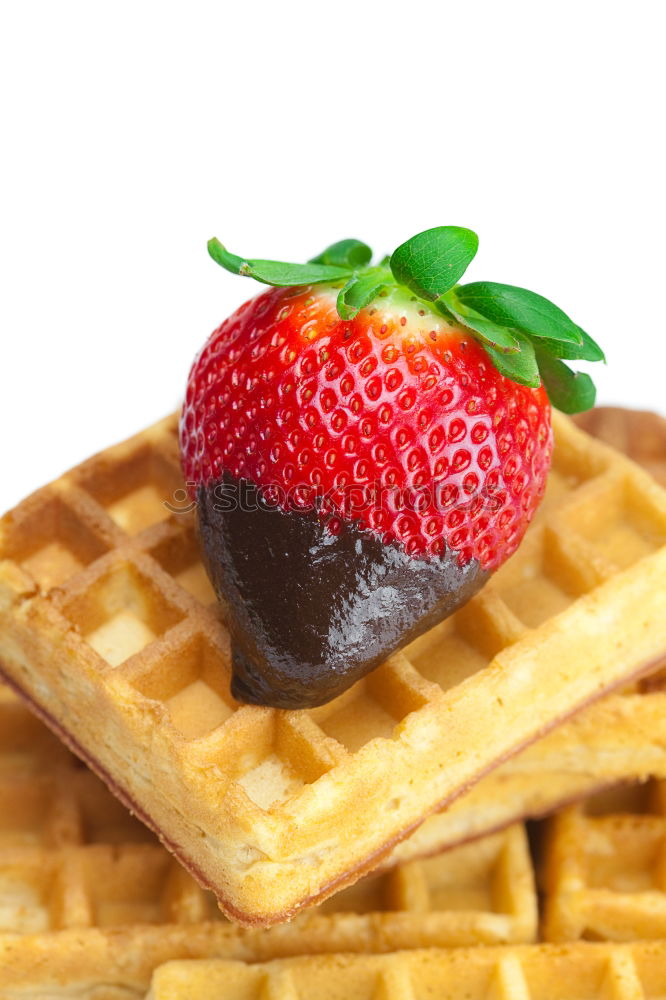 Similar – Image, Stock Photo Breakfast belgian with waffles with ice pattern
