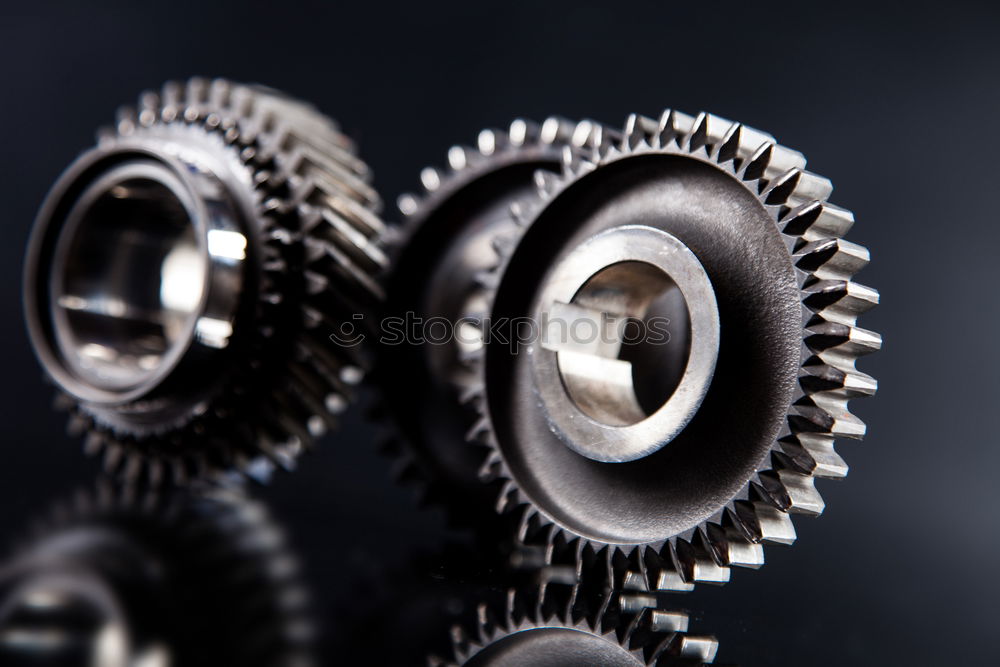 Big cogwheels in jewellery workshop machine.