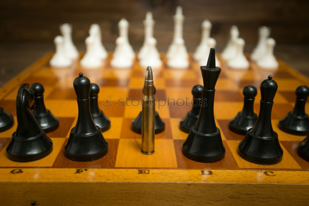 Set of chess figures on shelf