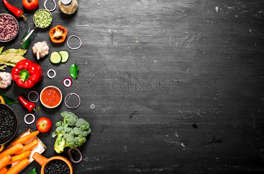 Similar – Image, Stock Photo Boiled quinoa in saucepan with fresh ingredients for salad