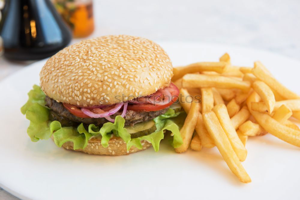Similar – Image, Stock Photo Burger & Beer 2 Food