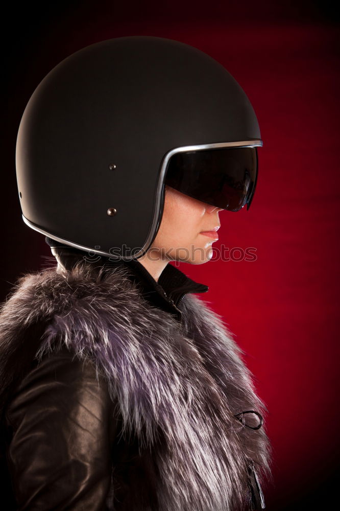 Similar – Smiling woman with ski helmet and ski goggles