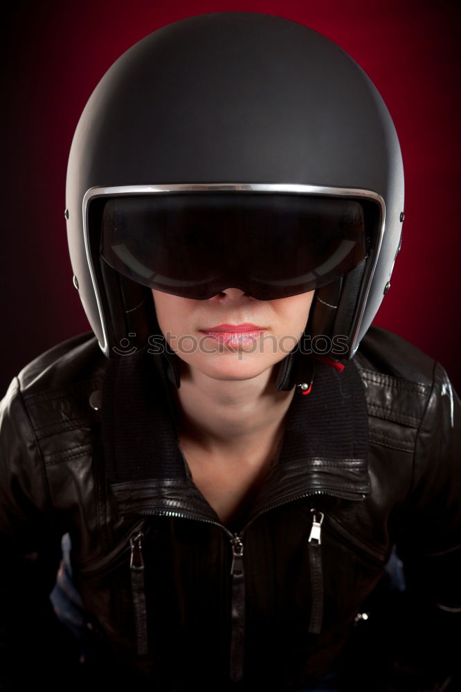 Similar – Woman with ski helmet and ski goggles