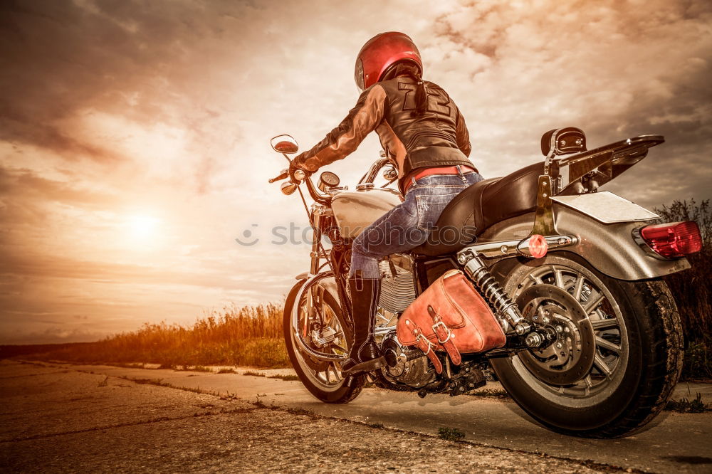 Similar – Image, Stock Photo Man sitting near motorcycle