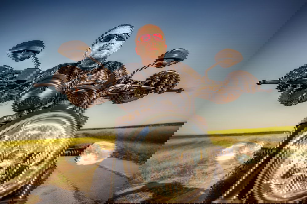 Similar – Image, Stock Photo Sidecar portrait of mature man
