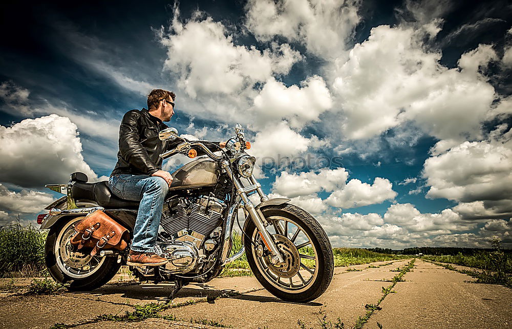 Similar – Image, Stock Photo Biker Sunset Lifestyle