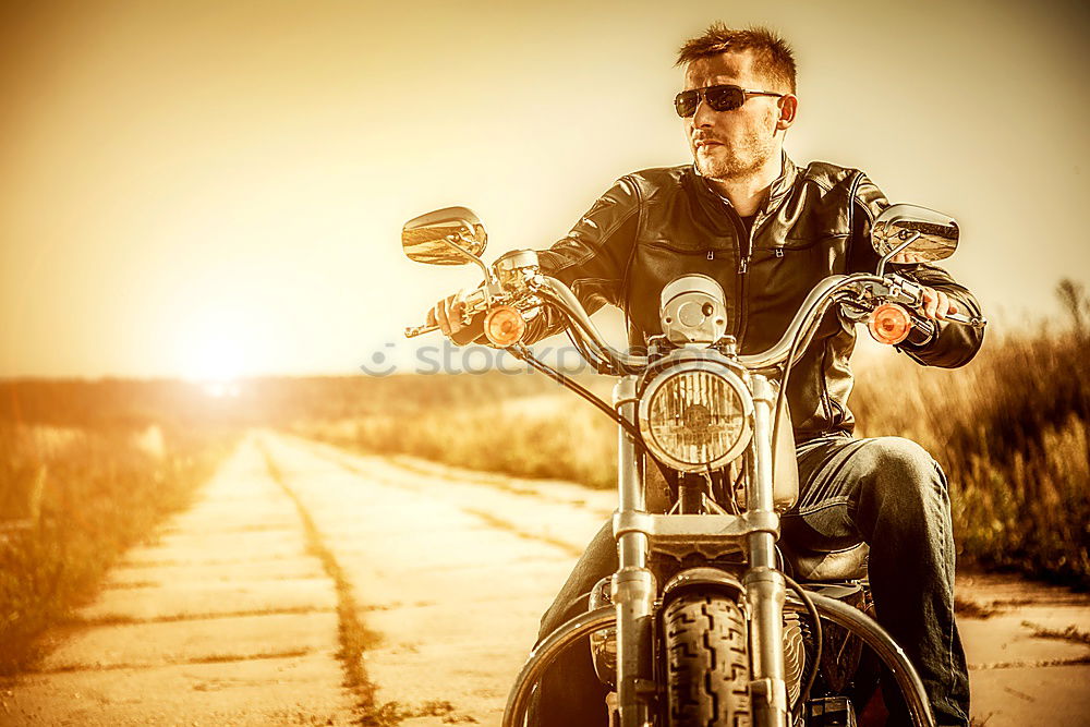Similar – Image, Stock Photo Sidecar portrait of mature man