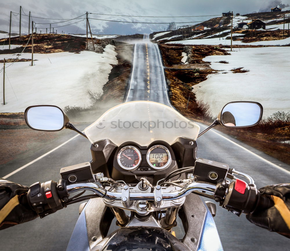 Similar – Man standing near motorcycle