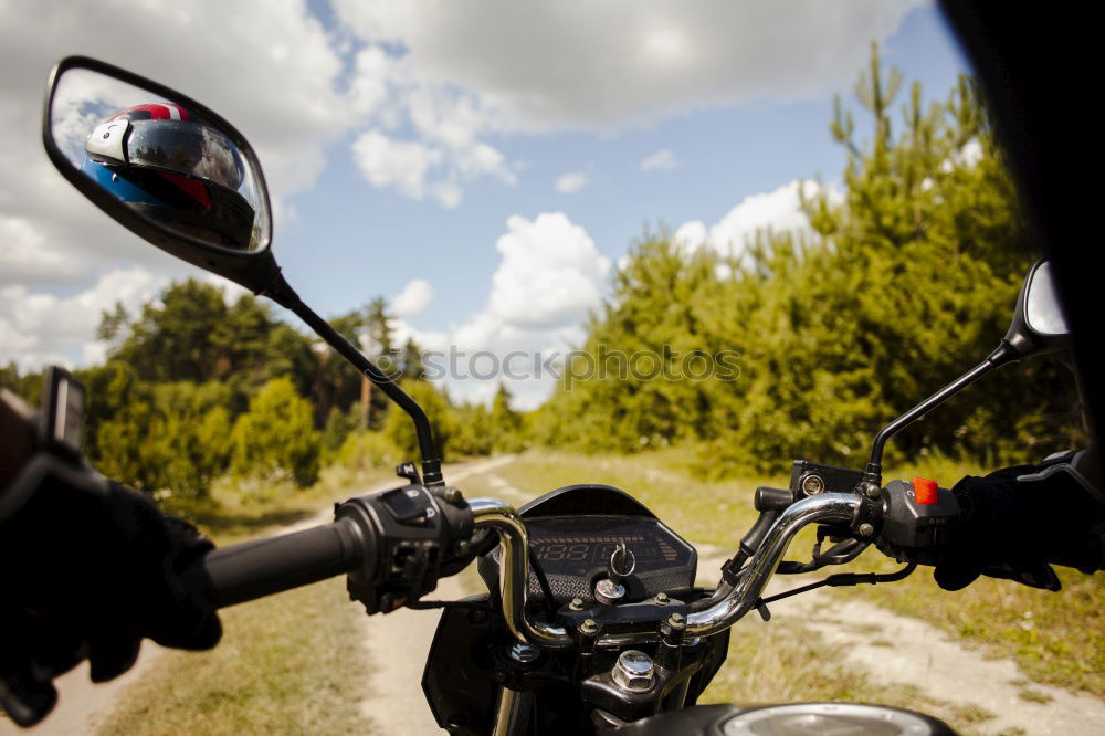 Similar – Image, Stock Photo Man riding motorcycle on snowy road