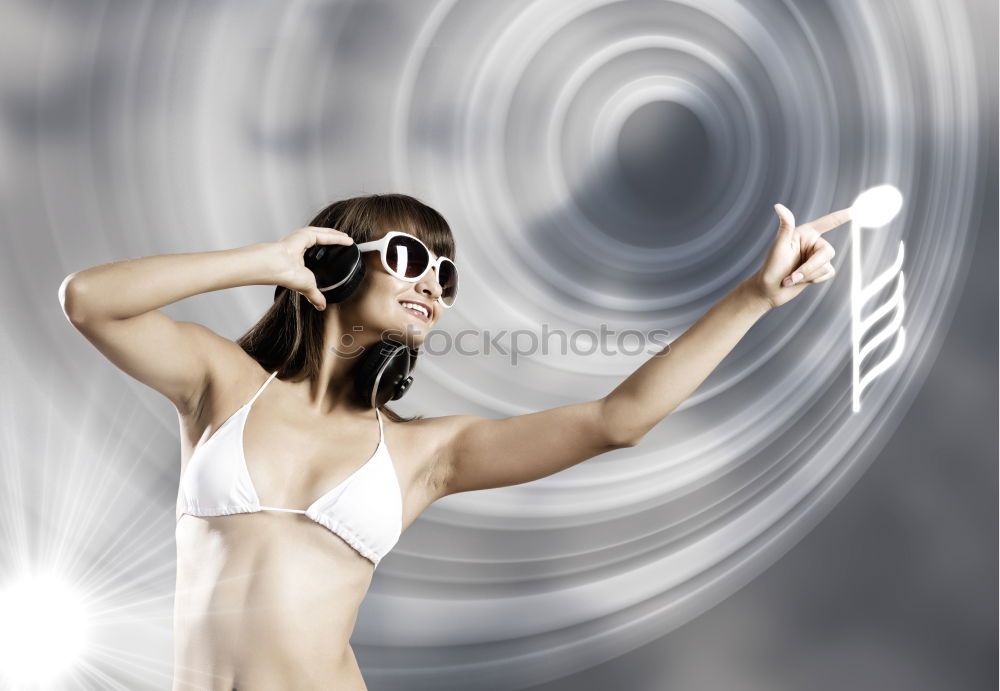 Image, Stock Photo A woman with a red cap stands in front of a wind turbine. Climate change. Alternative power generation. Renewable energy