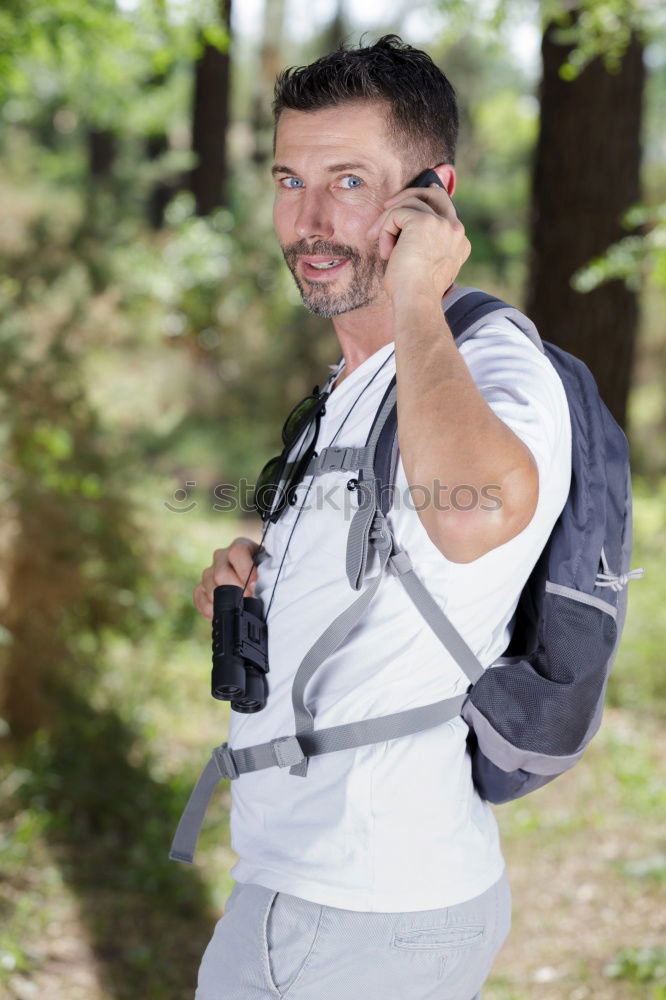 Similar – Young Backpacker enjoying of Nature.