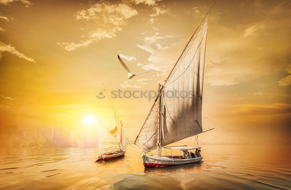 Image, Stock Photo bateau dans le rouge