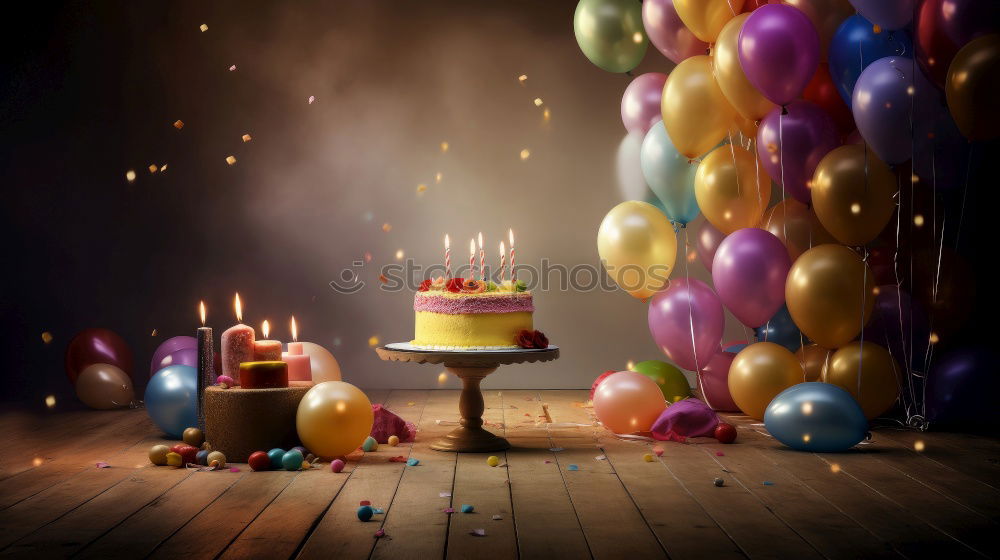 Similar – burning candles on the birthday cake