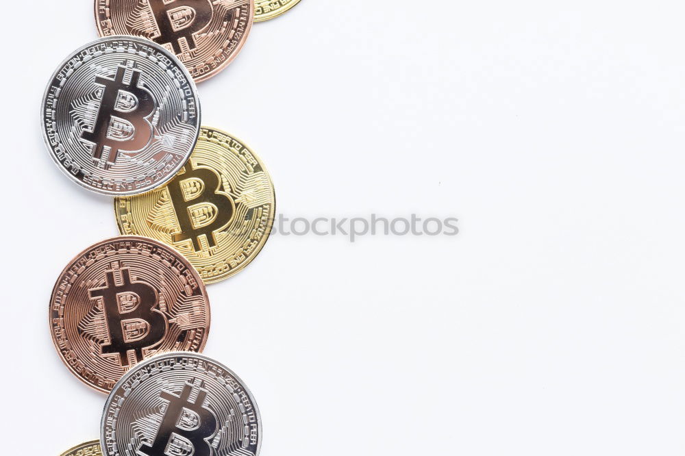 Similar – Image, Stock Photo bitcoin on the blue background copy space