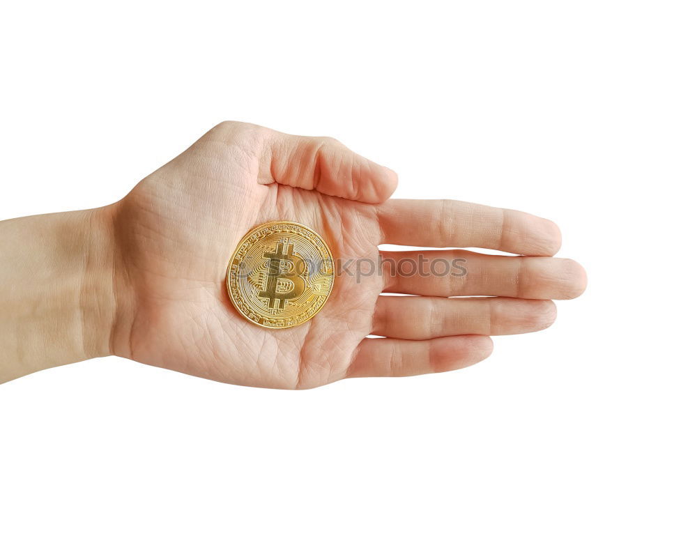 Similar – Image, Stock Photo bitcoin on the blue background copy space