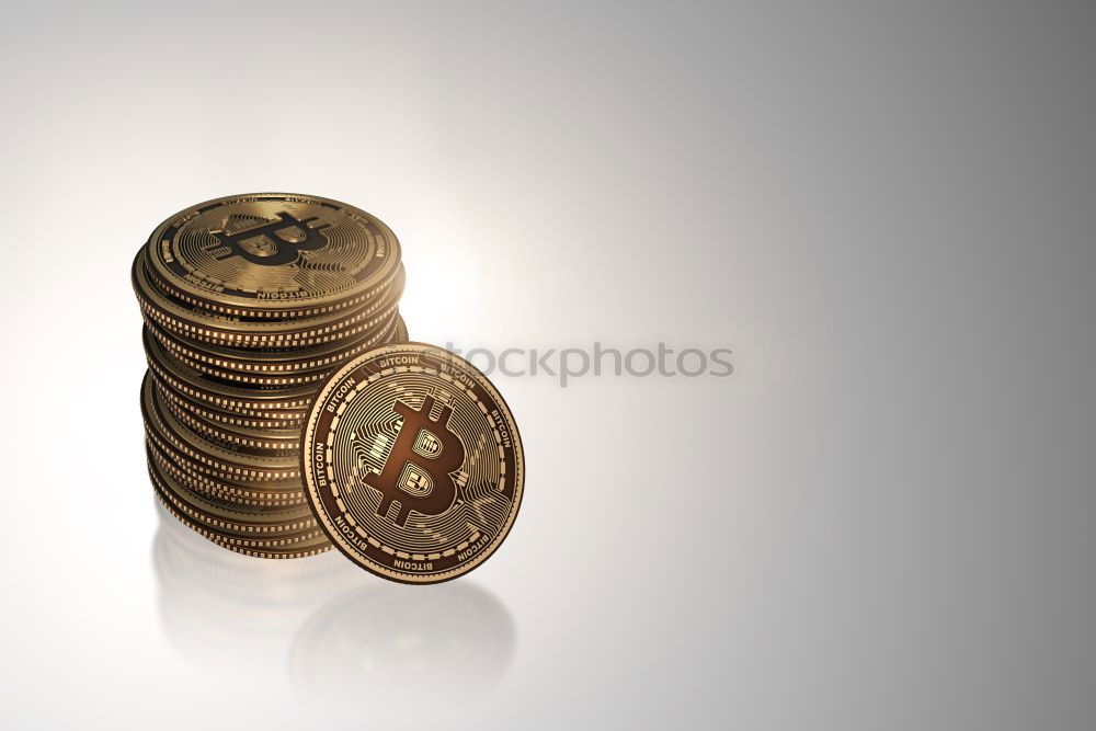 Similar – Image, Stock Photo bitcoin on the blue background copy space