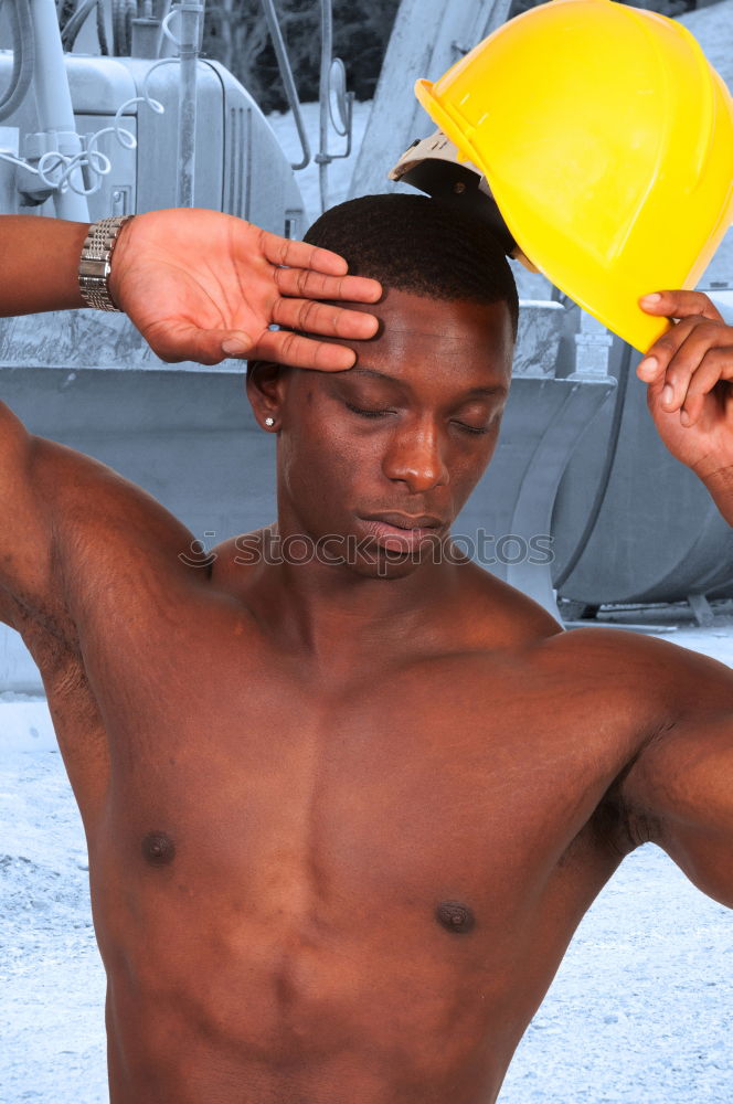 Similar – Young man holding headphones