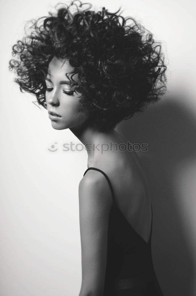 Similar – Image, Stock Photo Curly woman in studio