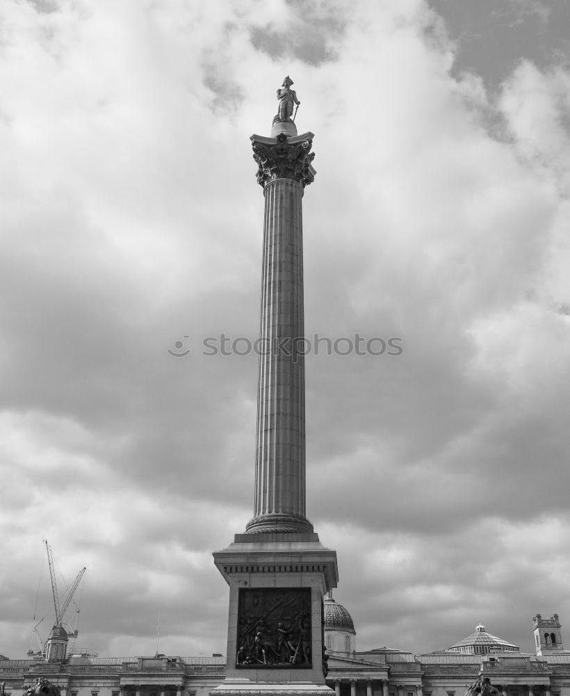 Image, Stock Photo White monumental column on sky