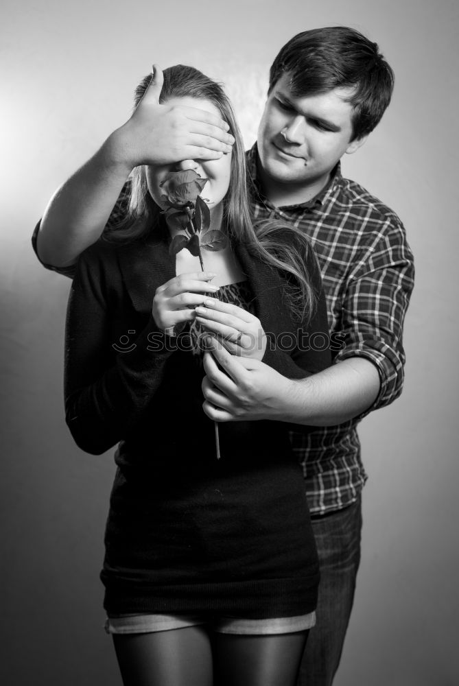 Similar – Image, Stock Photo Alternative couple black and white outdoors portrait.