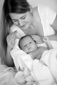 Similar – Image, Stock Photo Mother and baby Smiling