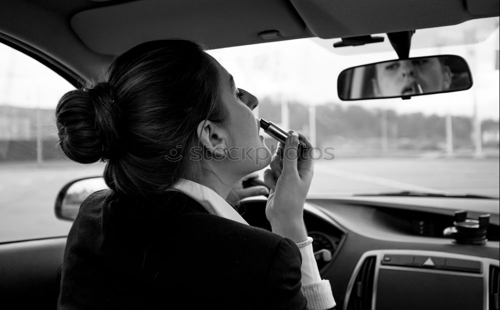 Similar – Image, Stock Photo taxi driver in the car waiting for the client