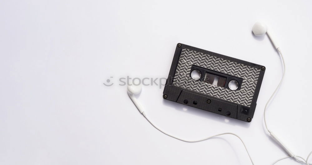 Similar – Image, Stock Photo Retro cassette player with headphones on grey background