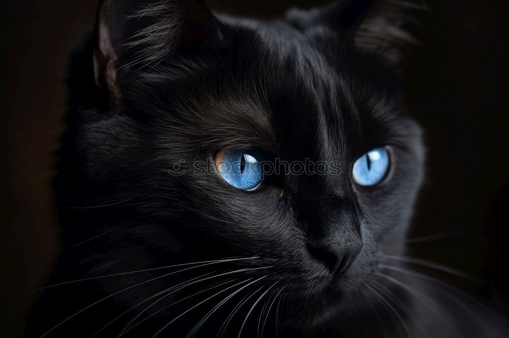 Similar – schwarze Katze auf schwarzem Hintergrund Portrait