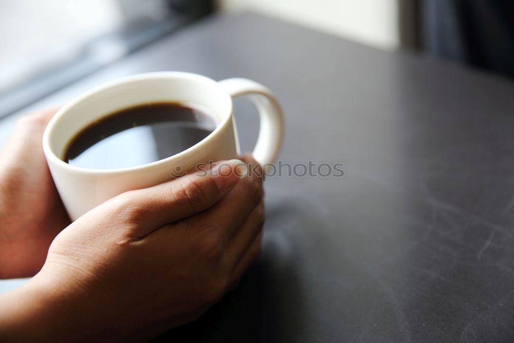 Similar – Image, Stock Photo Man stirs with spoon in coffee