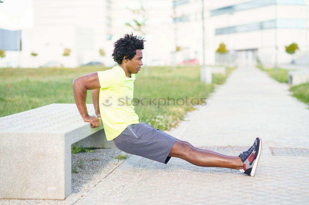 Similar – Image, Stock Photo Attractive black man running in urban background.