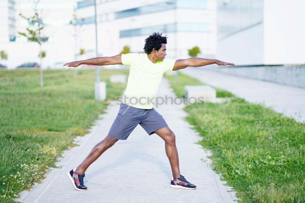 Similar – Image, Stock Photo Back view of black man running in urban background.