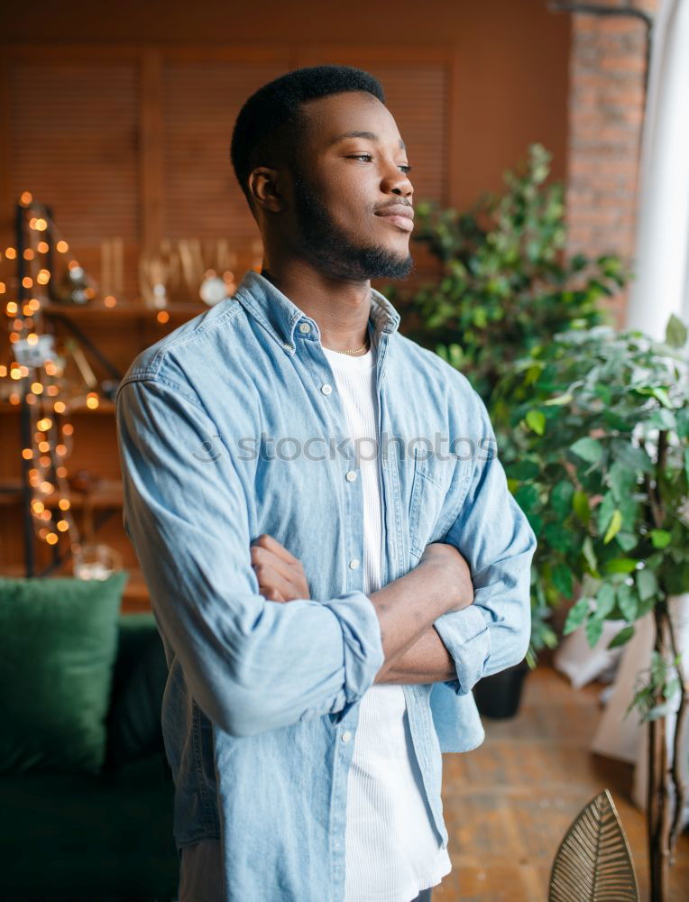 Similar – Image, Stock Photo Handsome african man in the Street.