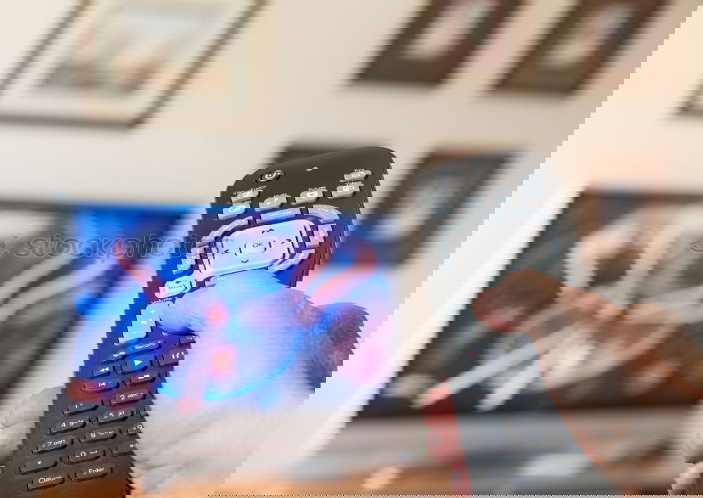 Similar – Image, Stock Photo zapping Television Pushing