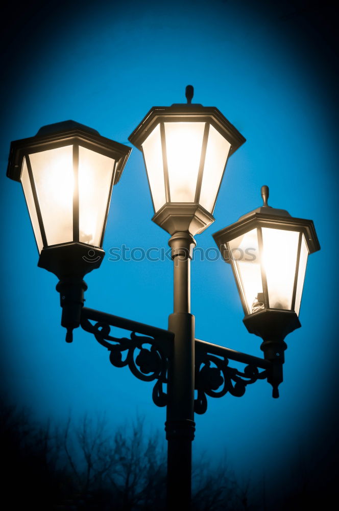 Image, Stock Photo City street light yellow against the blue sky