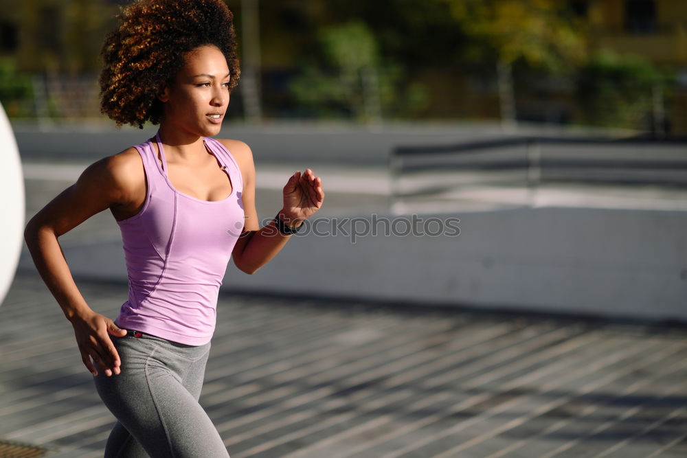 Similar – Black woman, afro hairstyle, running outdoors