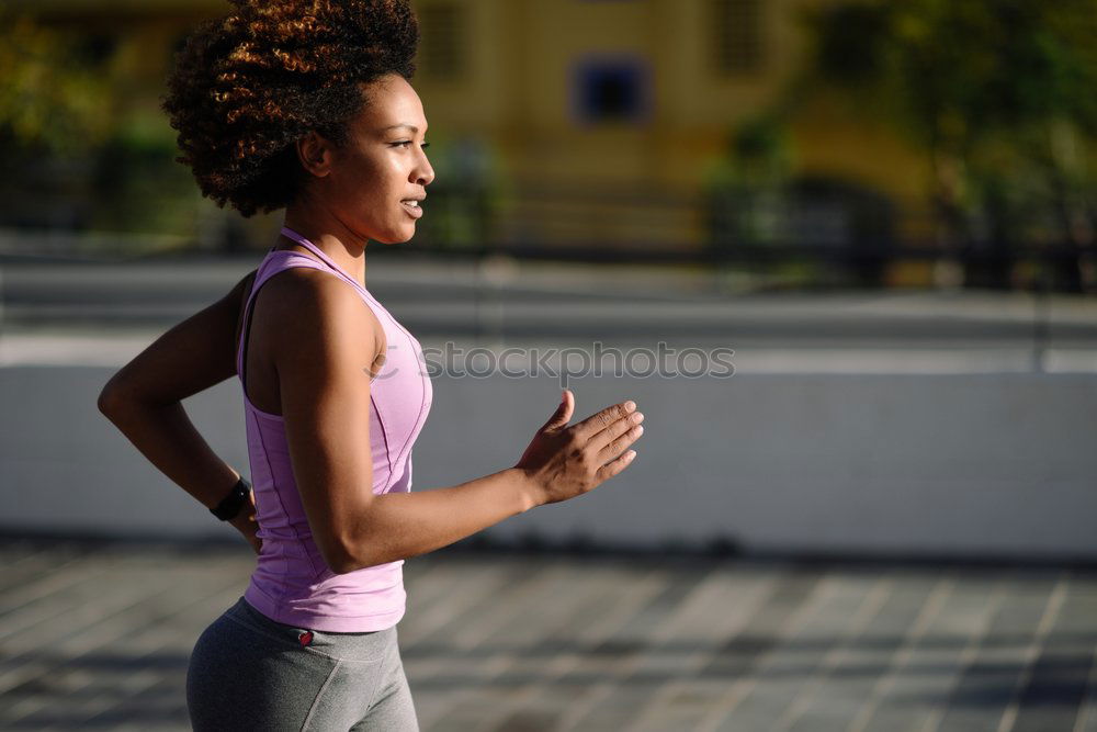 Similar – Image, Stock Photo Black woman, afro hairstyle, running outdoors