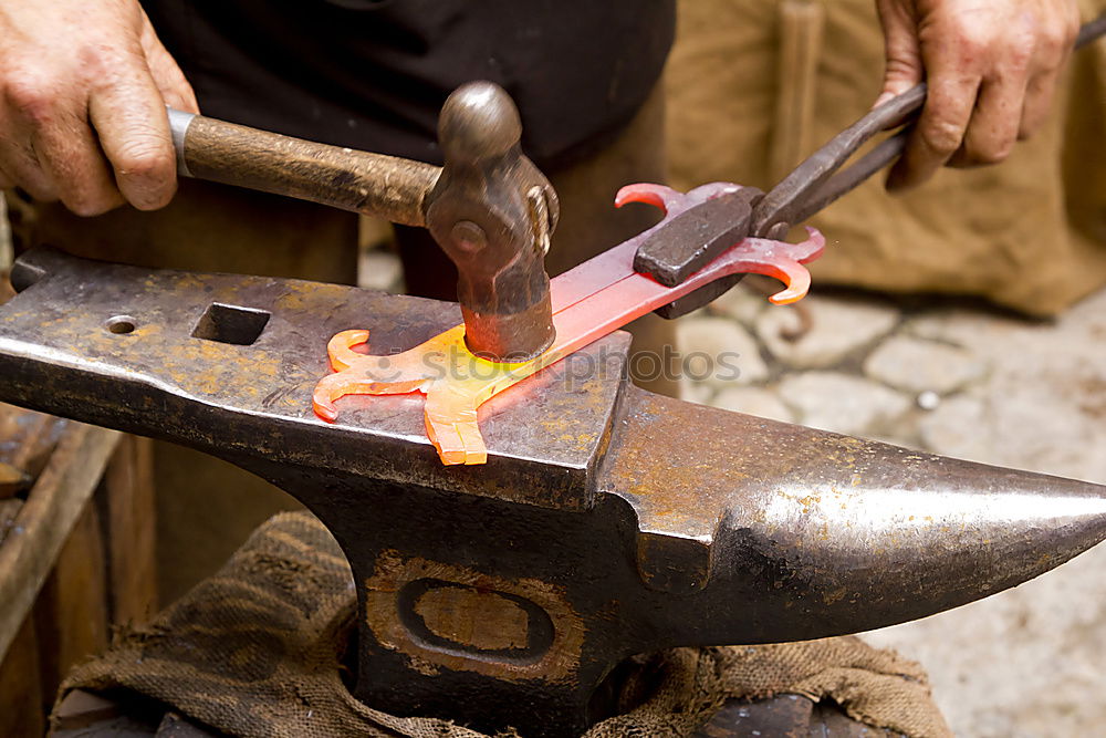 Similar – Image, Stock Photo Red hot iron in a forge
