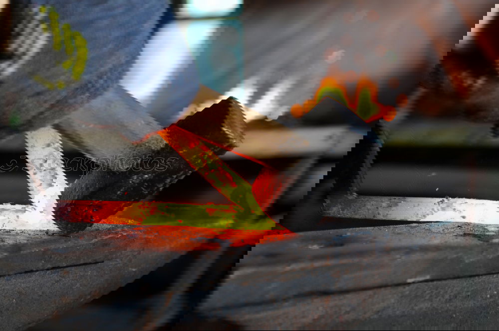 Similar – Image, Stock Photo Red hot iron in a forge