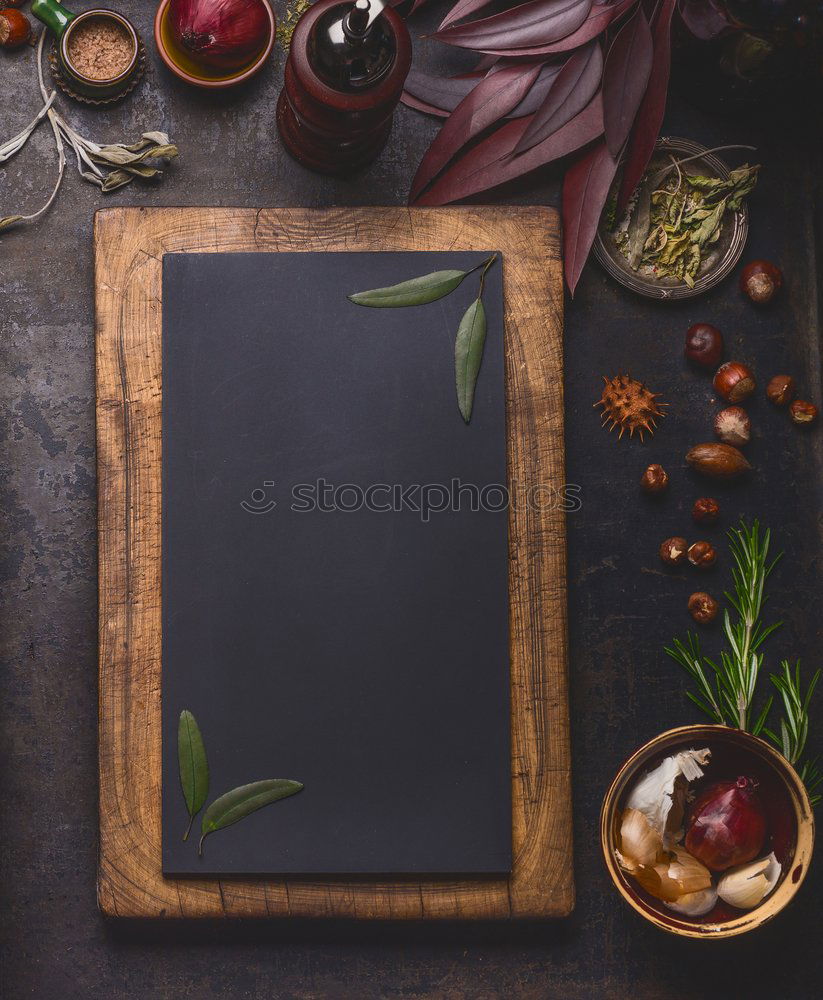 Similar – Image, Stock Photo Hands with tablet PC on kitchen table with pumpkin