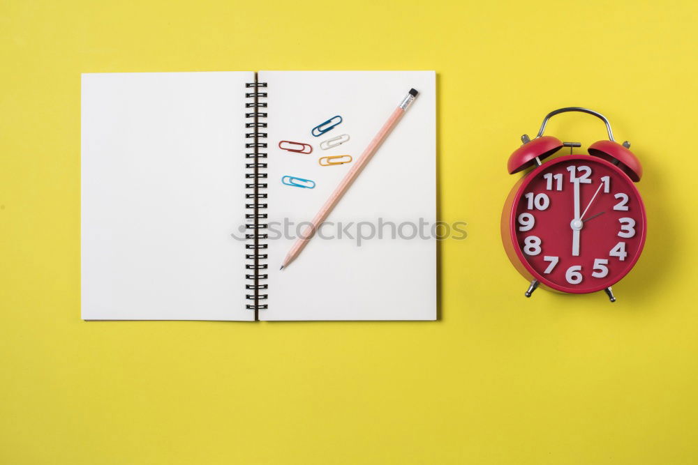 Image, Stock Photo phablet and headphones on the wooden desk