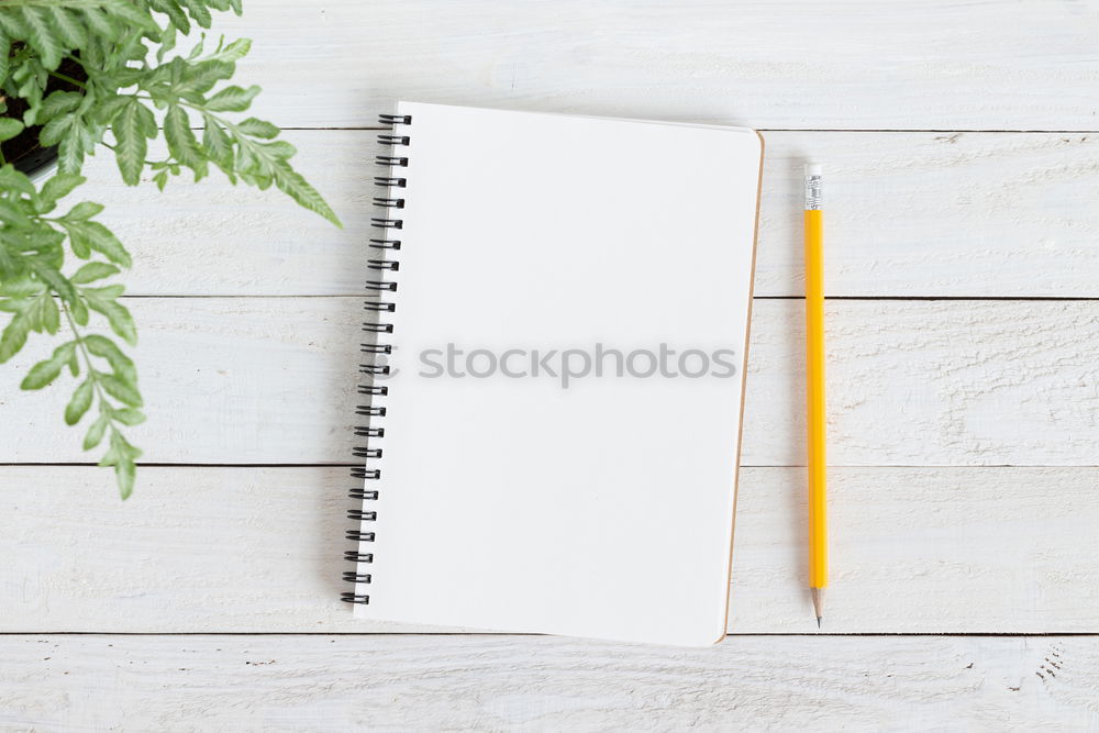 Similar – Image, Stock Photo sketchbook blank page on wooden table with palette