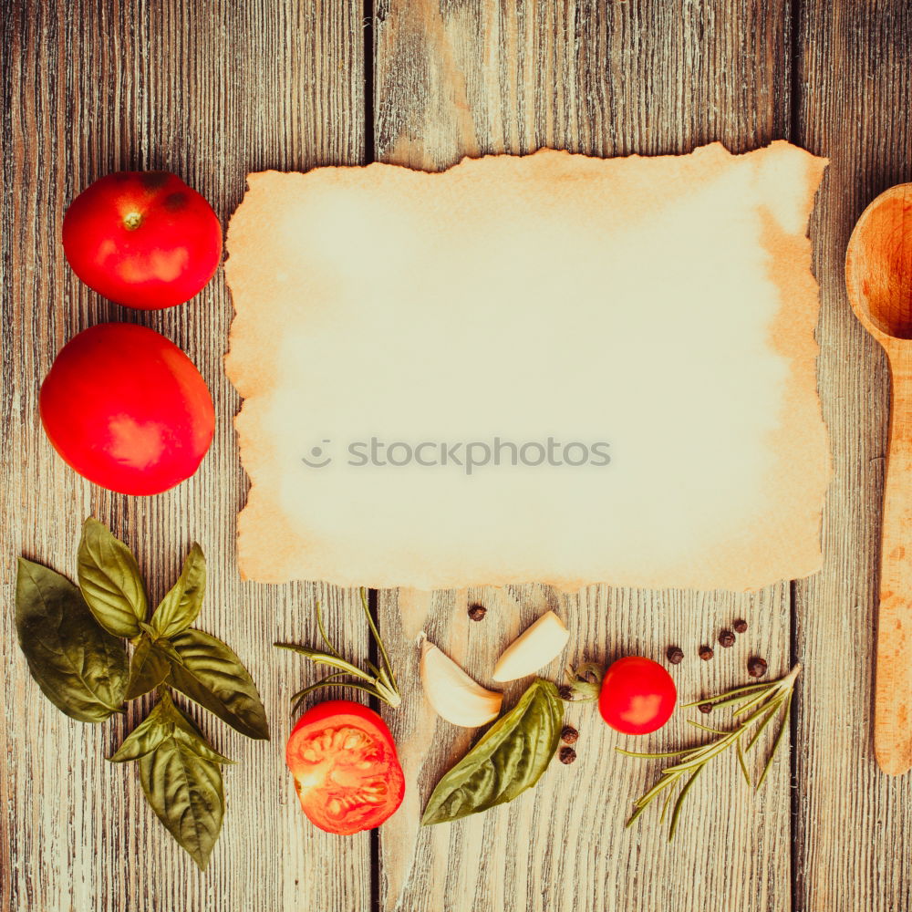 Similar – Image, Stock Photo Leaf of dough with rhubarb and strawberries