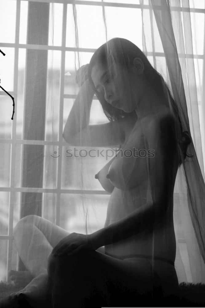 Similar – Image, Stock Photo are you coming? Bed Woman